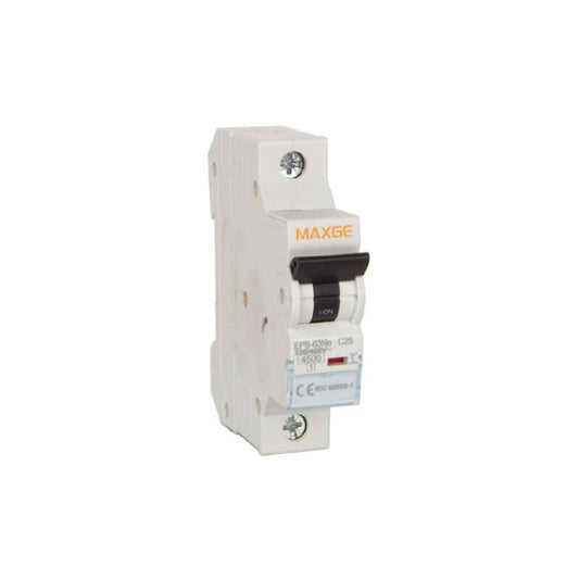 Disjuntor Magnetotérmico Residencial 1P 4-40 A 6 kA Curva C MAXGE Alpha+