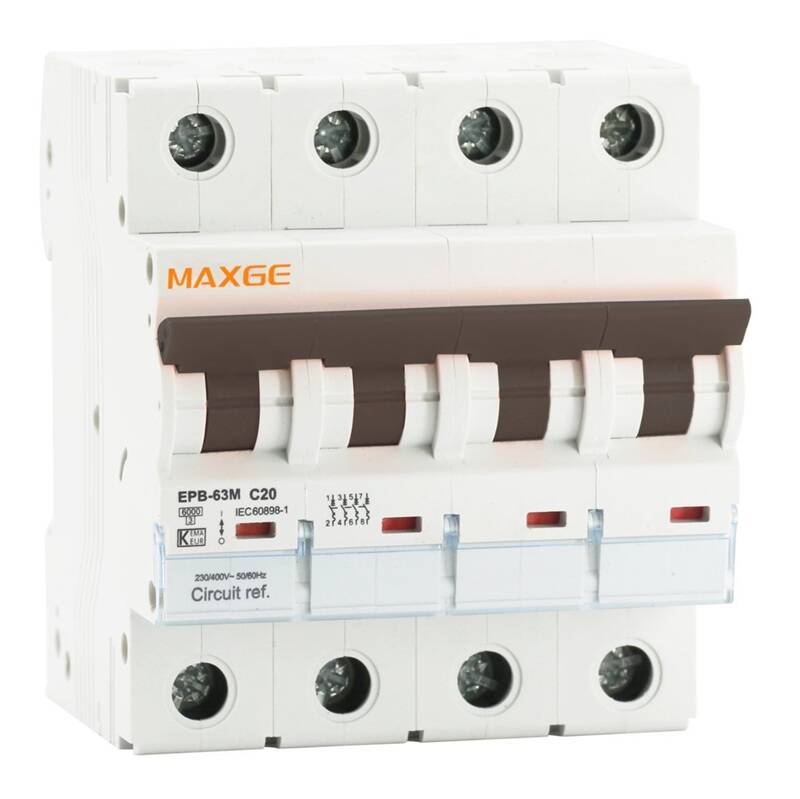 Interruptor Magnetotérmico CC Corrente Contínua Alpha+ 1000VDC 4 P curva C 6kA Industrial/Terciário MAXGE
