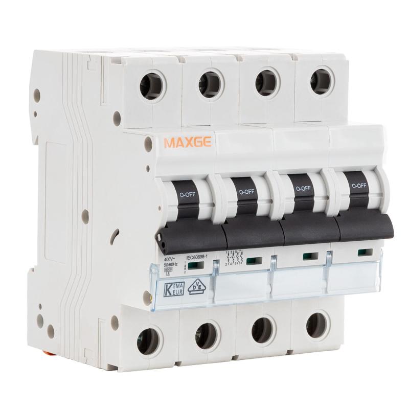 Interruptor Magnetotérmico Industrial MAXGE 4P 10-63 A, 10 kA, Curva C