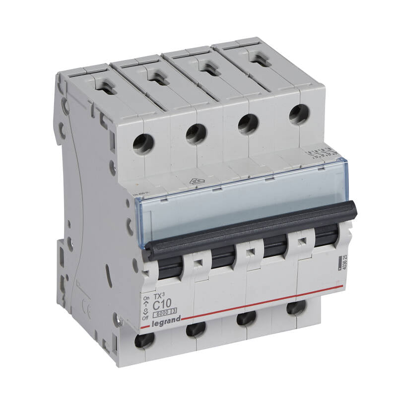 Interruptor Magnetotérmico Industrial 4P 6kA 10-40A Curva C LEGRAND TX³ 403625