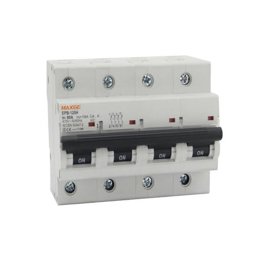 Disjuntor Magnetotérmico Industrial MAXGE 4P 80-125 A 10 kA Curva C Alpha +