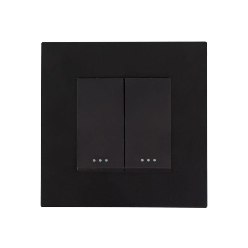 Interruptor Pulsador Duplo com Moldura PC Modern