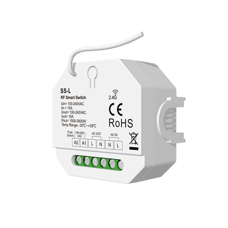 Interruptor ON/OFF SKYDANCE SS-L Compatível com botão Pulsador e Comando RF para Calha DIN