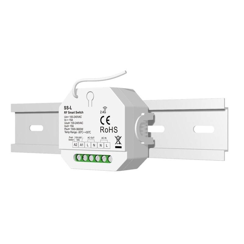 Interruptor ON/OFF SKYDANCE SS-L Compatível com botão Pulsador e Comando RF para Calha DIN