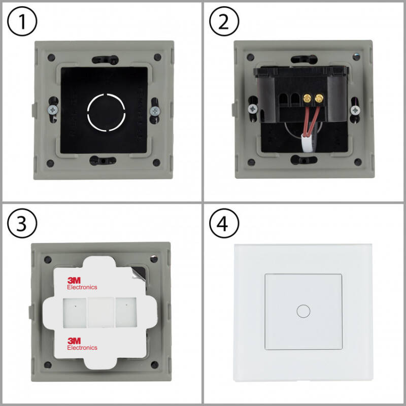 Interruptor Táctil Doble Comutado com Moldura de Vidro Modern