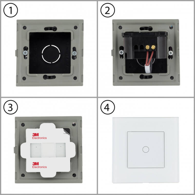 Interruptor Táctil Duplo com Moldura de Vidro Modern