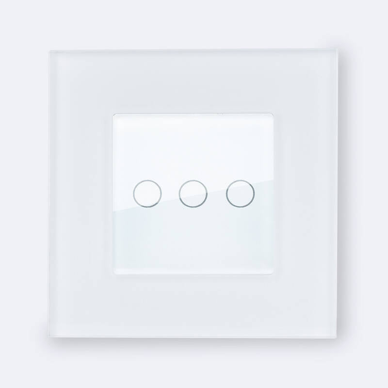 Interruptor Táctil triplo com Moldura de Vidro Modern