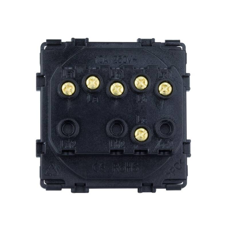 Interruptor Triple com Moldura PC Modern
