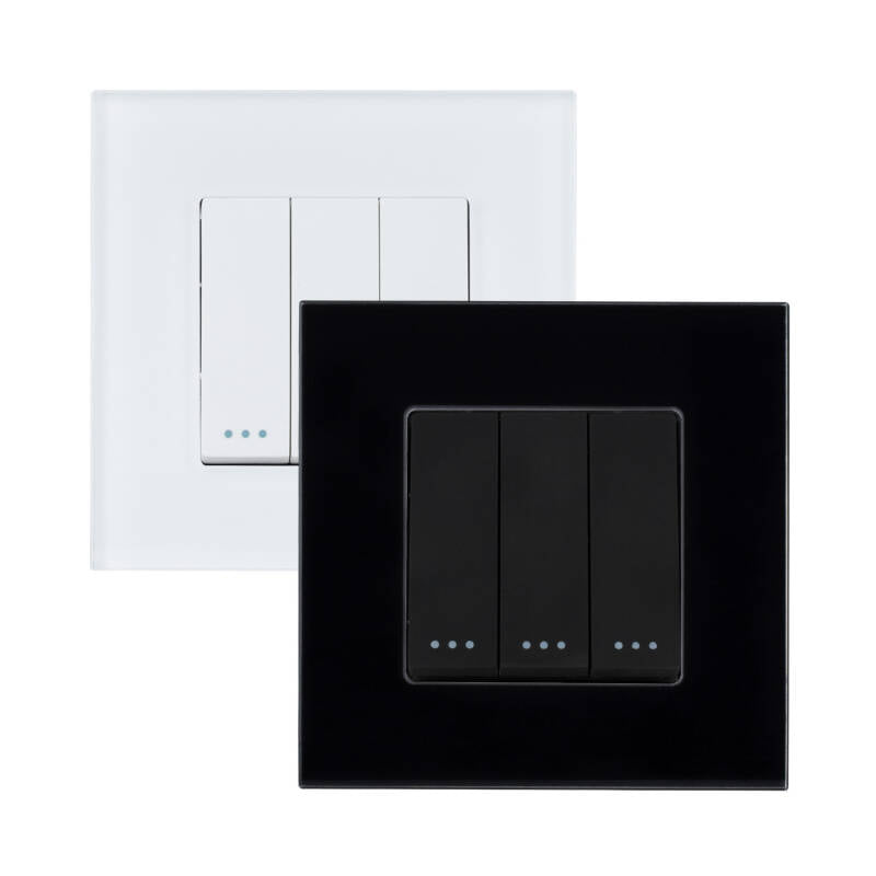 Interruptor Triple com Moldura PC Modern