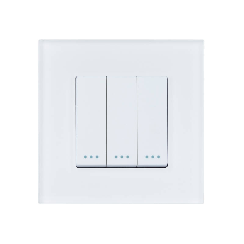 Interruptor Triple Comutado com Moldura PC Modern
