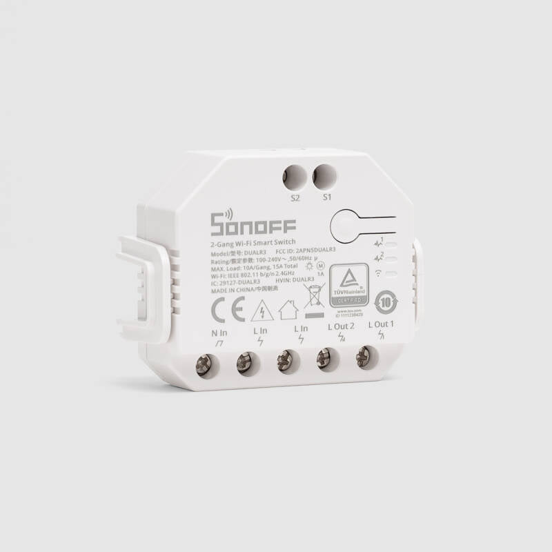 Interruptor WiFi Medidor de Energia Compatível com Interruptor Convencional SONOFF Dual R3 15A