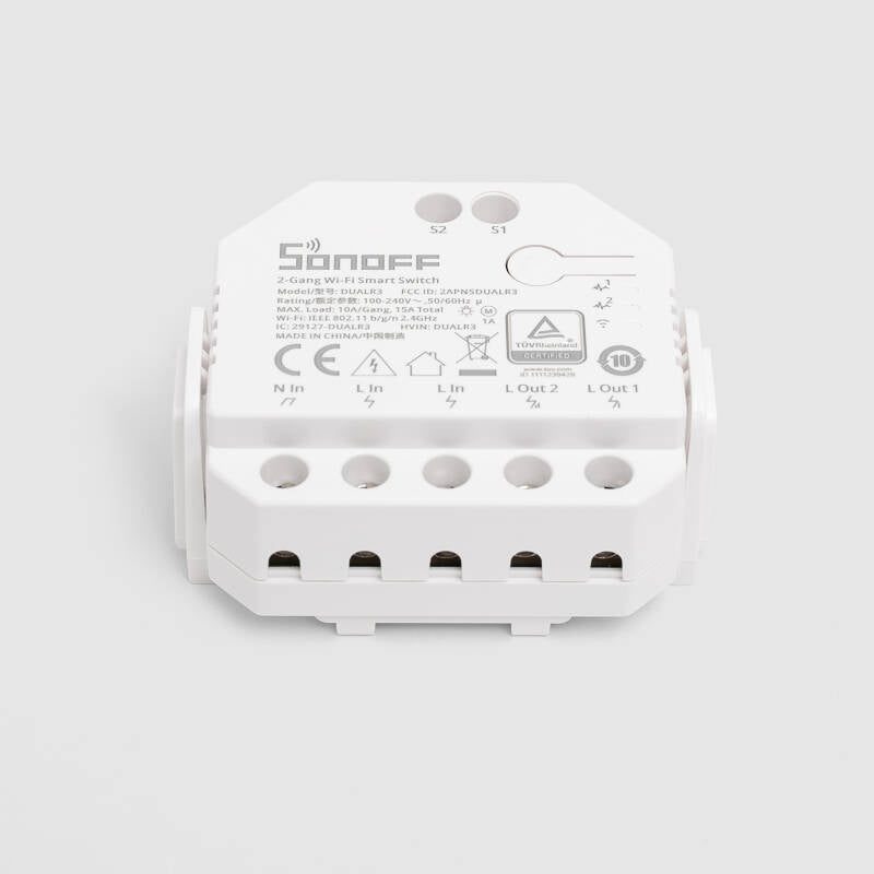 Interruptor WiFi Medidor de Energia Compatível com Interruptor Convencional SONOFF Dual R3 15A