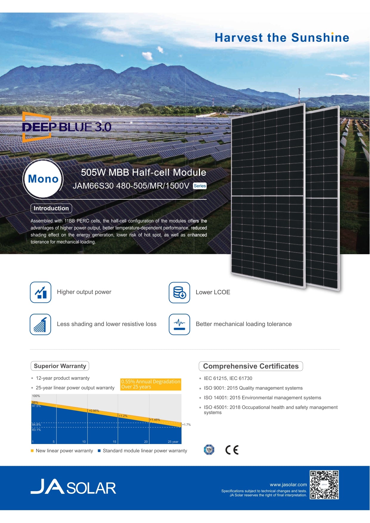 PAINEL SOLAR  JA Solar 505W