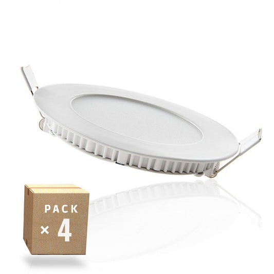 Pacote de 4 painéis LED 6W 600Lm 6000ºK 40.000H