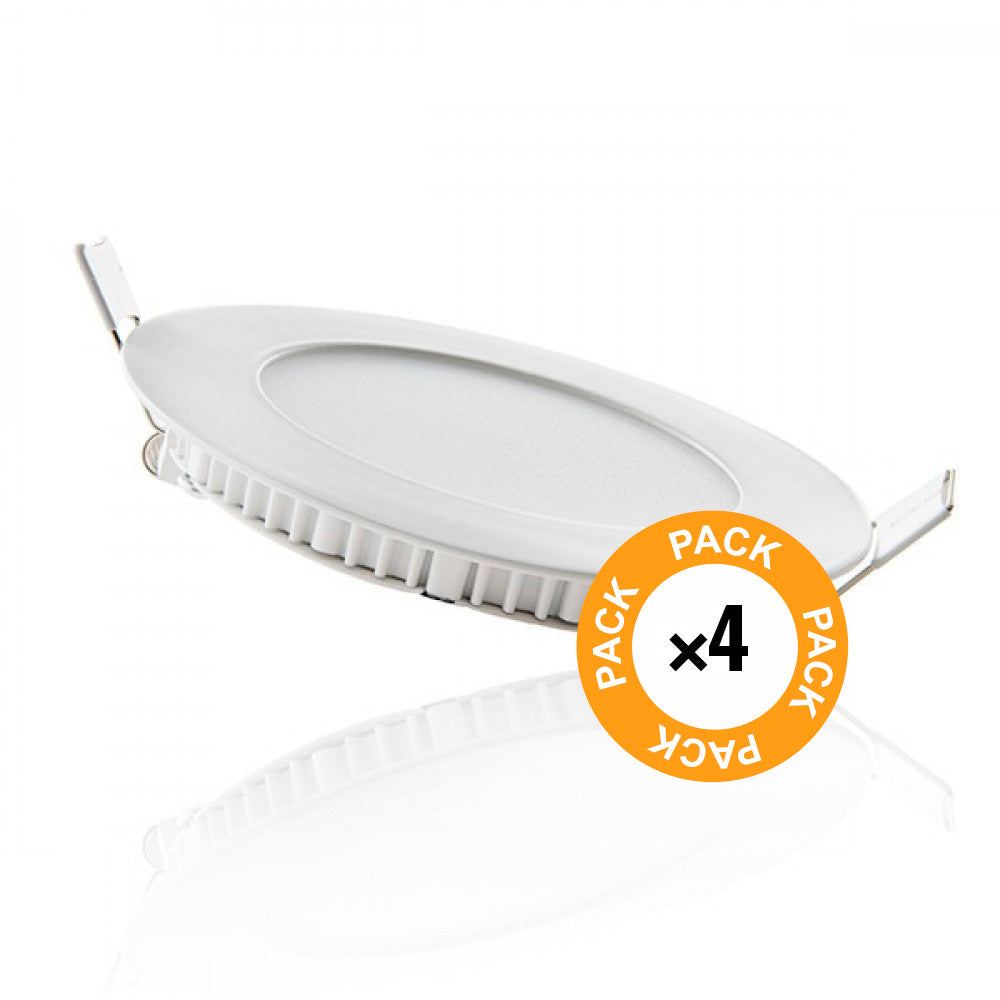 Pacote de 4 painéis LED 6W 600Lm 6000ºK 40.000H