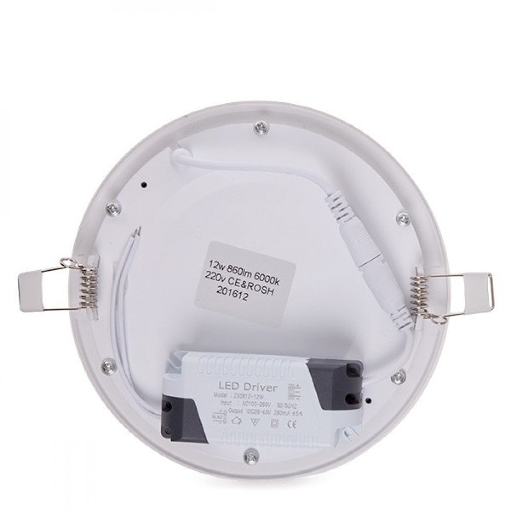 Placa LED 12W 1200Lm 6000ºK Circular 40.000H