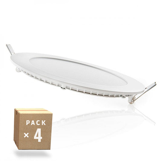 Pacote de 4 painéis LED 12W 1200Lm 6000ºK 40.000H