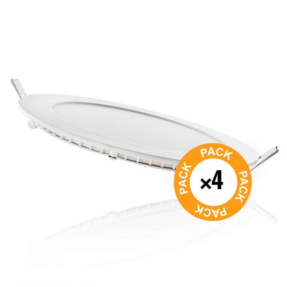 Pacote de 4 painéis LED 12W 1200Lm 6000ºK 40.000H