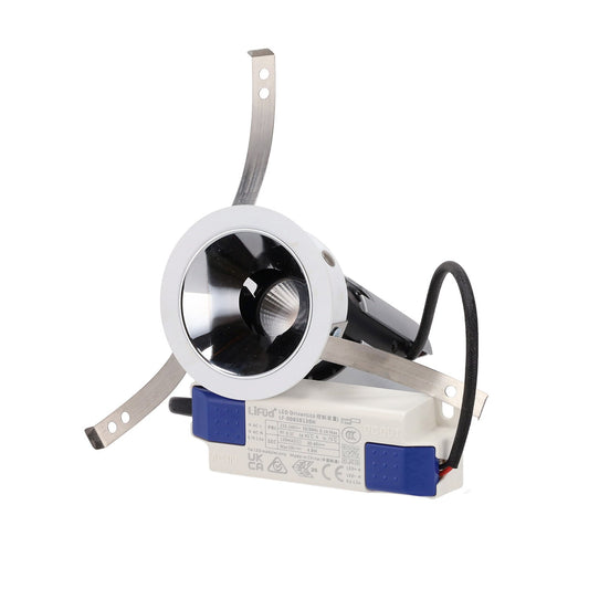 Refletor de teto LED COB embutido - 5W - Ajustável - Baixo UGR - Ø50mm