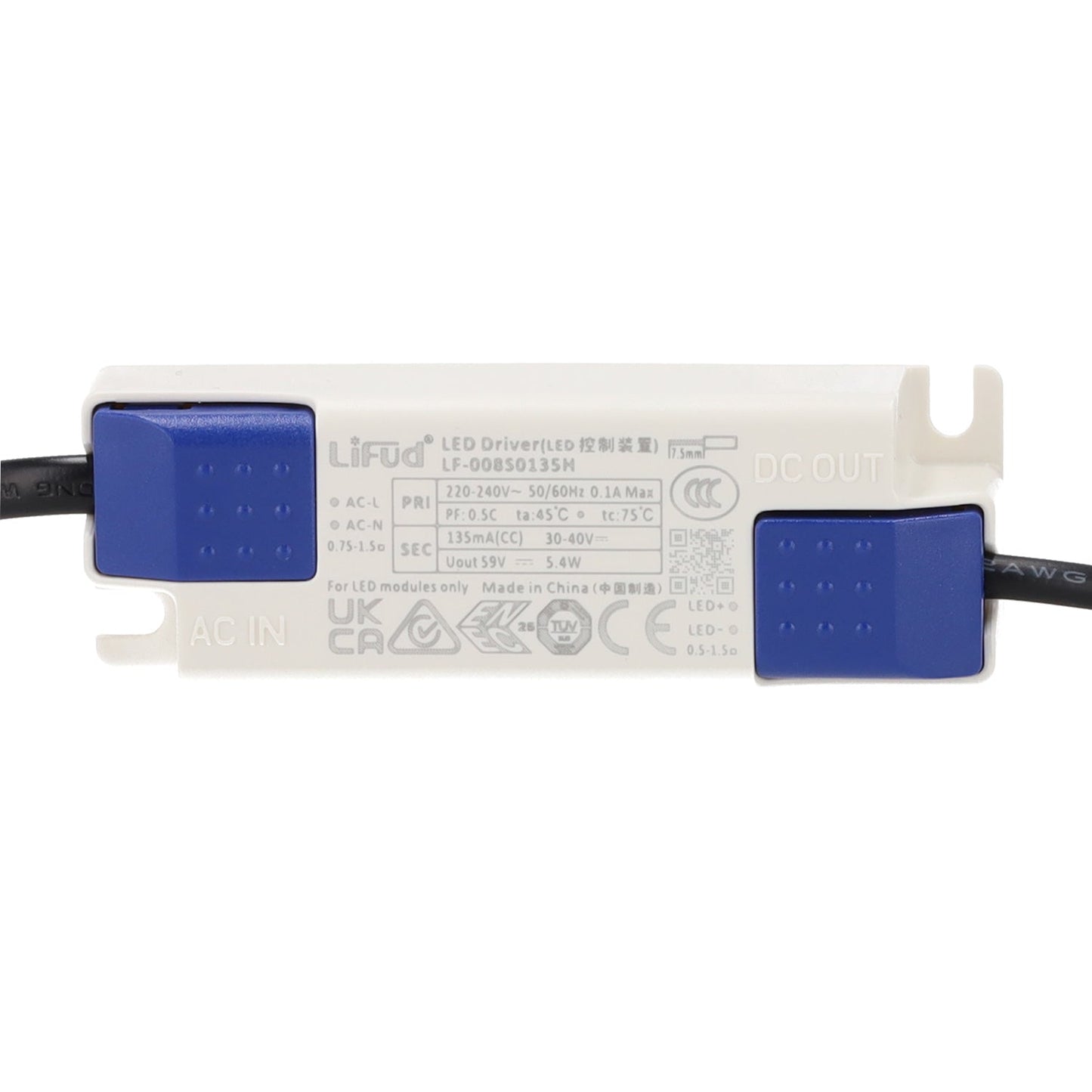 Luminária de embutir LED 6W 90Lm/W UGR<15 CRI>95 2700ºK 50.000H