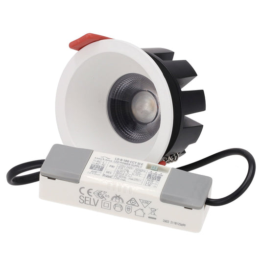 Luminária de embutir LED CCT 8W com chip OSRAM e recorte de Ø 75mm