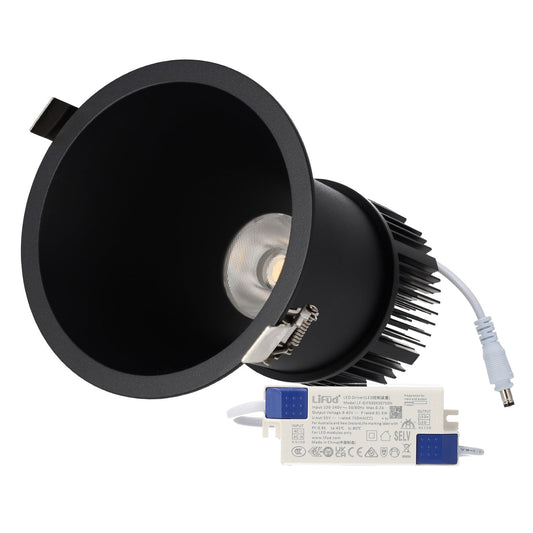 Downlight LED 30W, 90 lm/W, UGR<15, CRI>95, 4000K, Driver Lifud, 50.000 horas