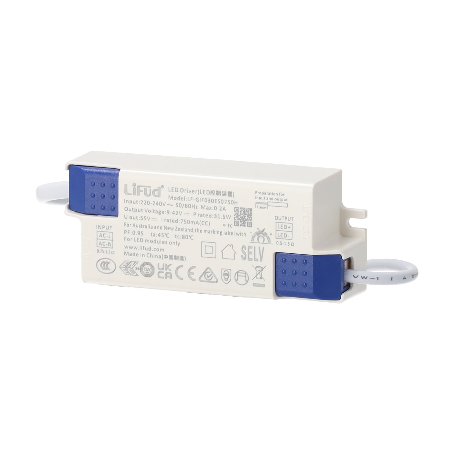 Downlight LED 30W, 90 lm/W, UGR<15, CRI>95, 4000K, Driver Lifud, 50.000 horas