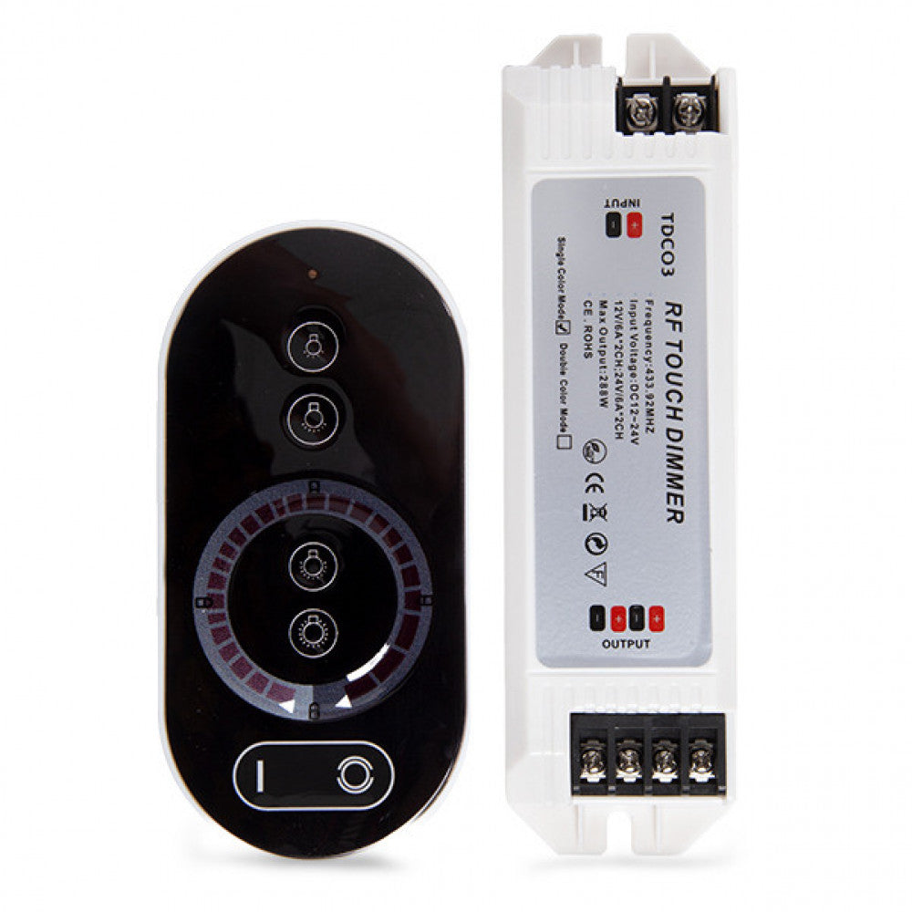Controlador-Dimmer Tátil Tira LED Led Cor Única 12-24Vdc ► 144/288W