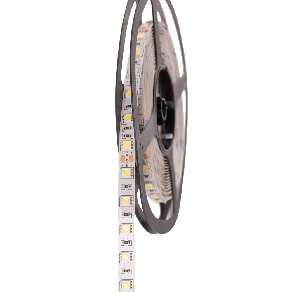 Fita LED 300 x SMD5050 14,4W/M 24VDC IP20 5M x 5M-Branco Quente