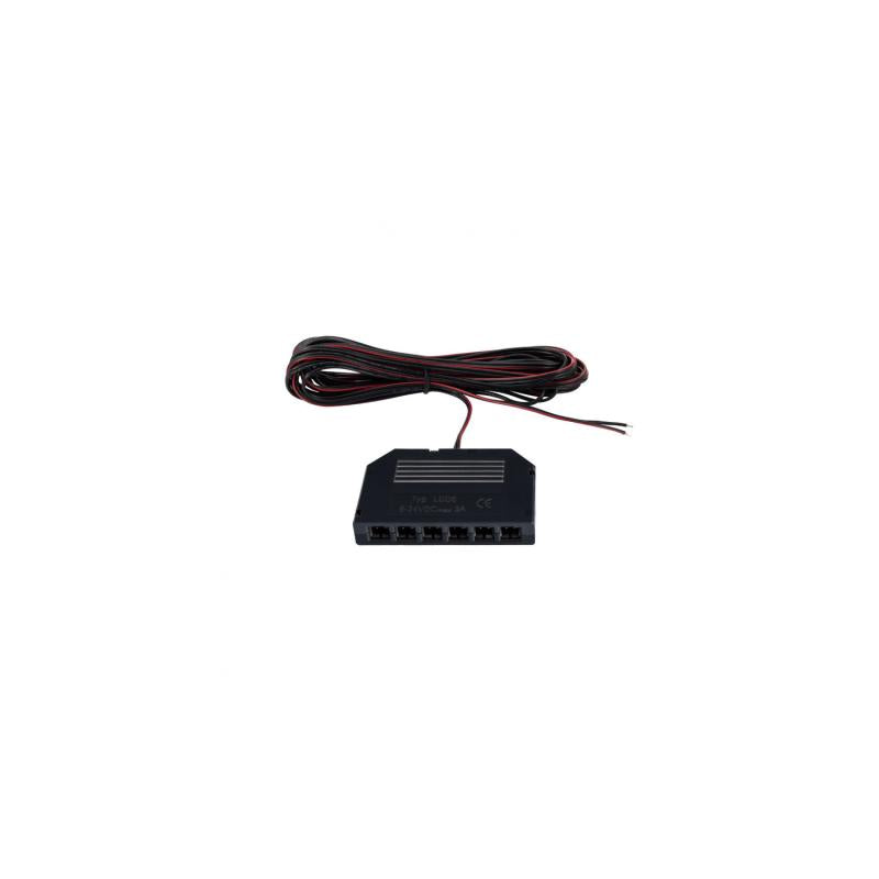 Kit Conector Distribuidor com 6-10 Saídas + cabos conectores de 5m para alimentação Fitas Led 12/24V