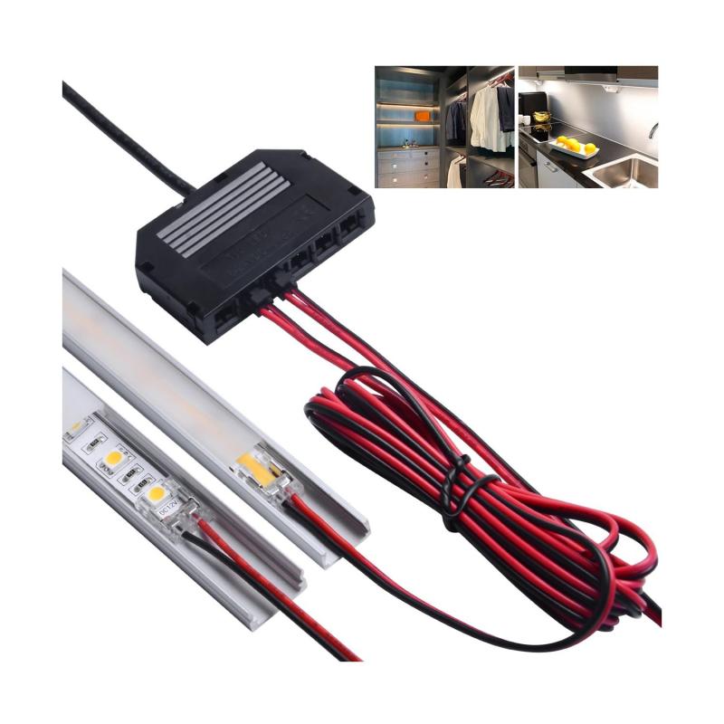 Kit Conector Distribuidor com 6-10 Saídas + cabos conectores de 5m para alimentação Fitas Led 12/24V