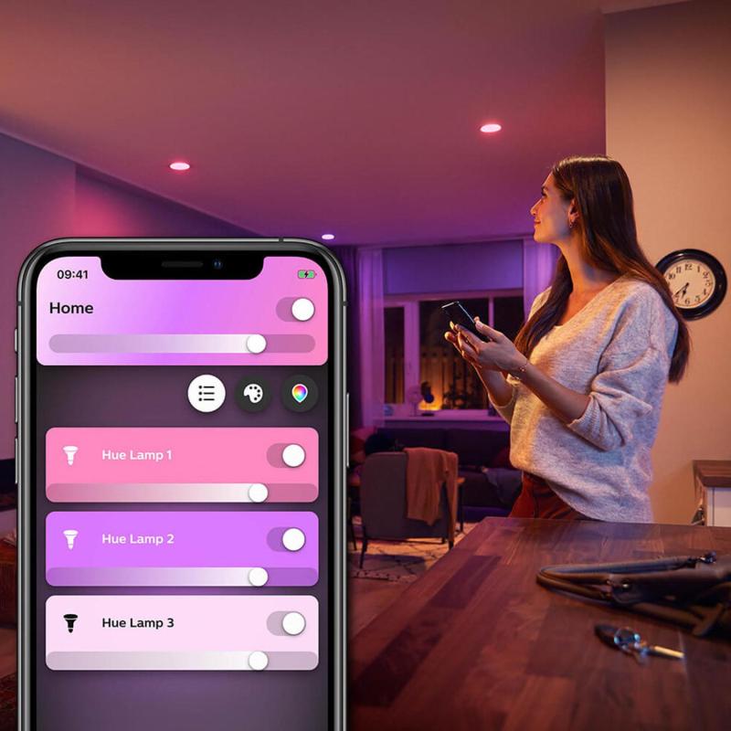 Kit Início Lâmpadas Inteligentes LED GU10 3x4,3W 350 lm PHILIPS Hue White Color