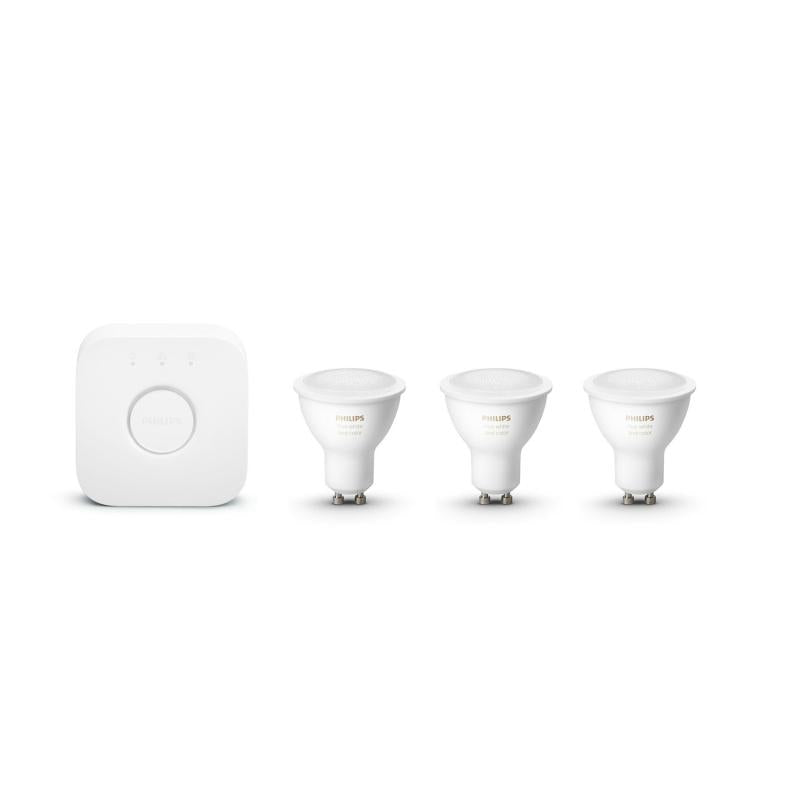 Kit Início Lâmpadas Inteligentes LED GU10 3x4,3W 350 lm PHILIPS Hue White Color