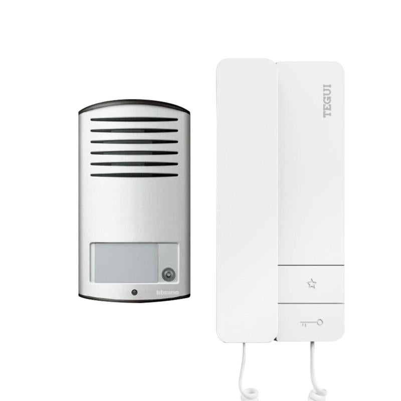Kit Porteiro 2 Moradias 2 Fios com Placa LINEA 2000 e 2 Telefones Série 8 TEGUI 378142