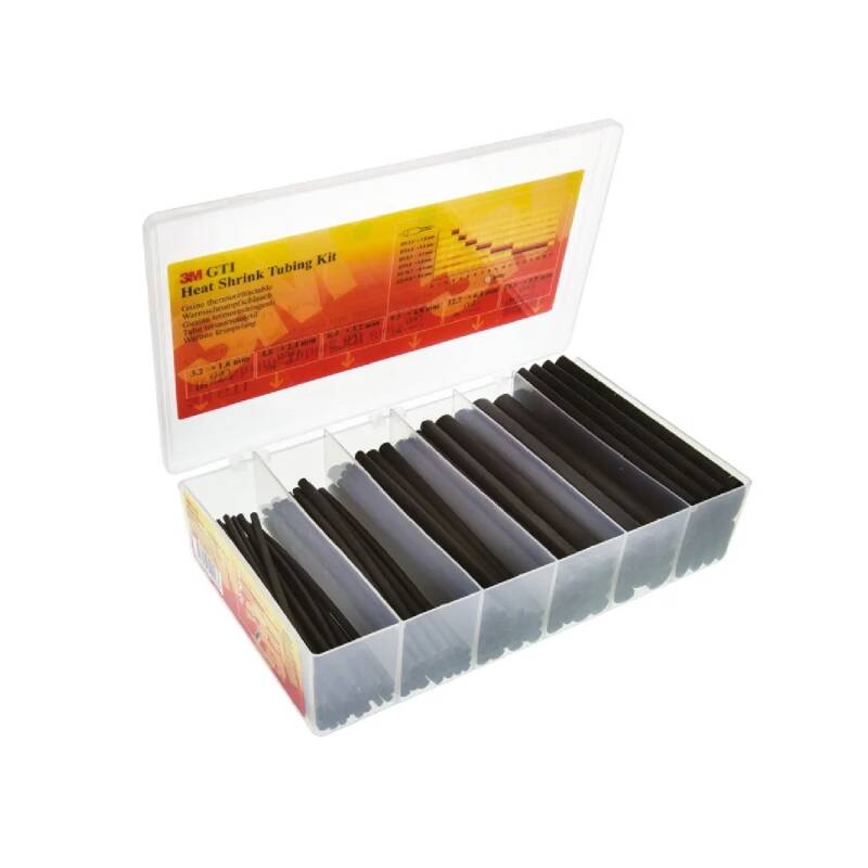 Kit Tubo Termoretráctil 3M 6 Diâmetros SFTW-202A Preto KT-3M-7000037645
