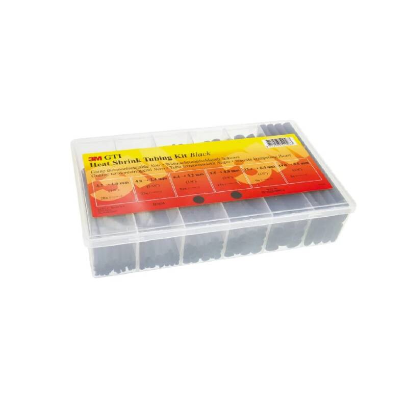 Kit Tubo Termoretráctil 3M 6 Diâmetros SFTW-202A Preto KT-3M-7000037645