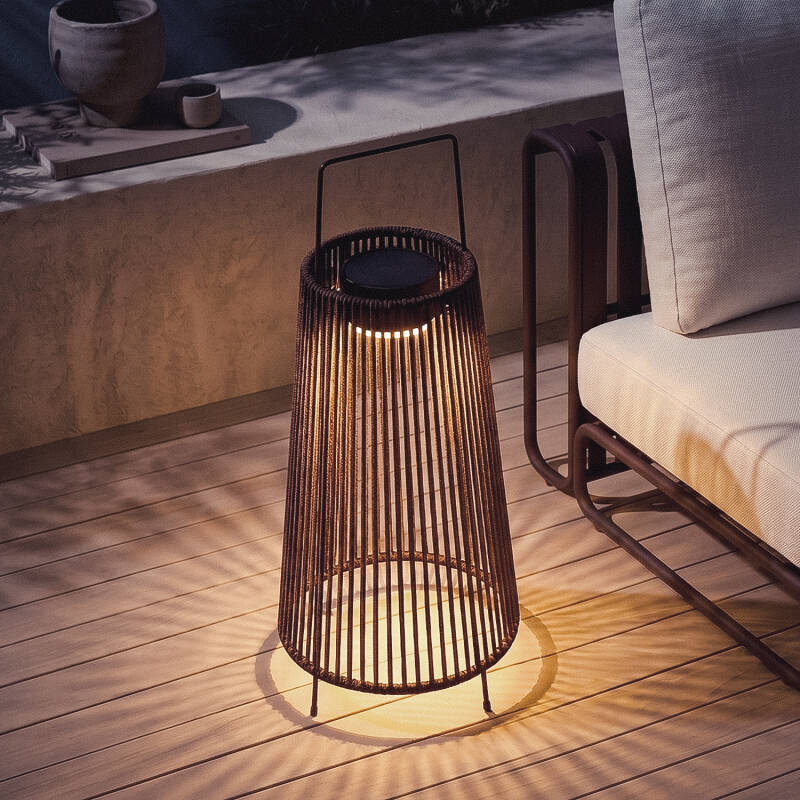 Lâmpada de Piso Exterior Solar LED 0,5W Cordão Vriesia Cilíndrica