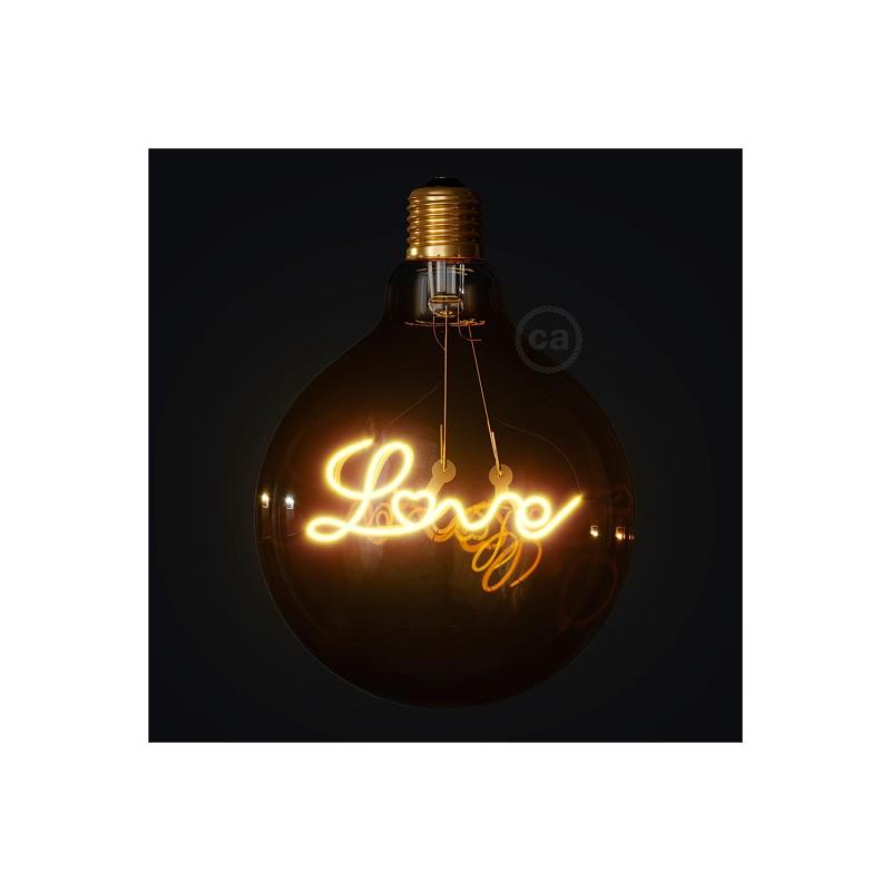 Lâmpada Filamento LED E27 5W 250 lm Regulável G125 Creative-Cables Love CBL700216