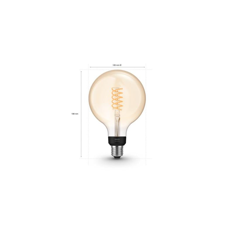 Lâmpada Filamento LED E27 7W 550 lm G125 PHILIPS Hue White