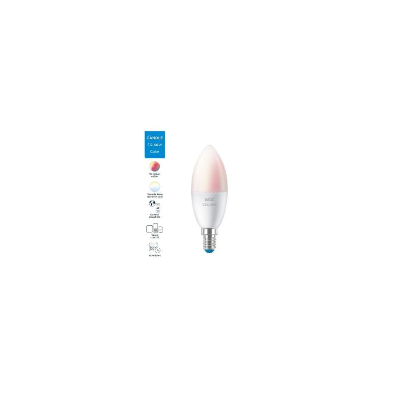 Lâmpada Inteligente LED E14 4.9W 470 lm C37 WiFi + Bluetooth Regulável RGBWW WIZ