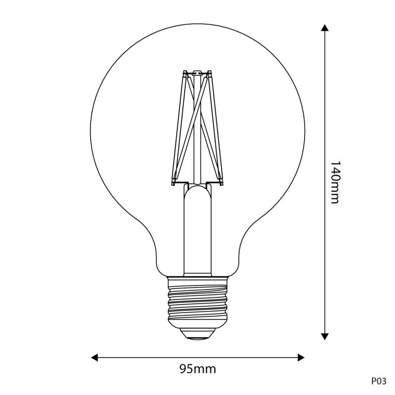Lâmpada Regulável LED E27 7.2W 640 lm G95 Porcelana Creative-Cables BB-P03