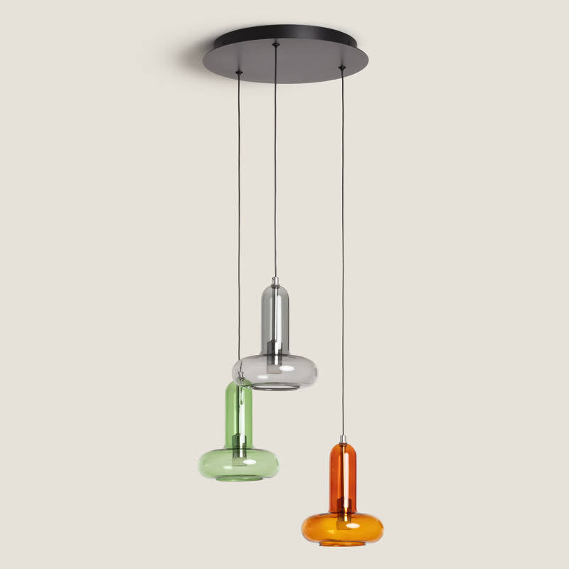 Candeeiro Suspenso LED 15 W em Alumínio e Vidro Fontans com 3 Focos