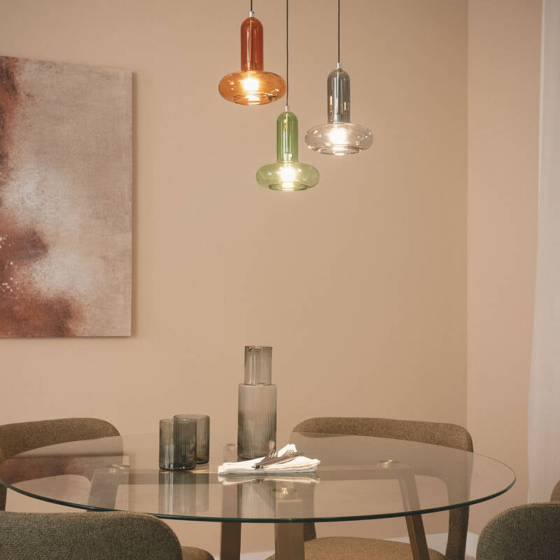 Candeeiro Suspenso LED 15 W em Alumínio e Vidro Fontans com 3 Focos