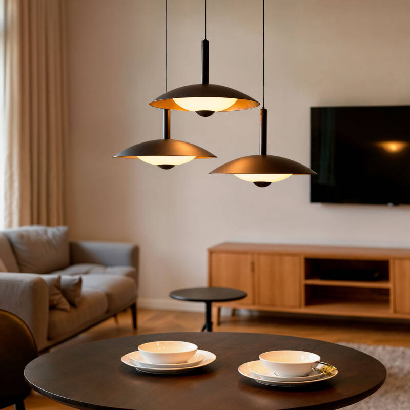 Candeeiro Suspenso LED 24W Metal CCT Seleccionável Shirak 3 Focos