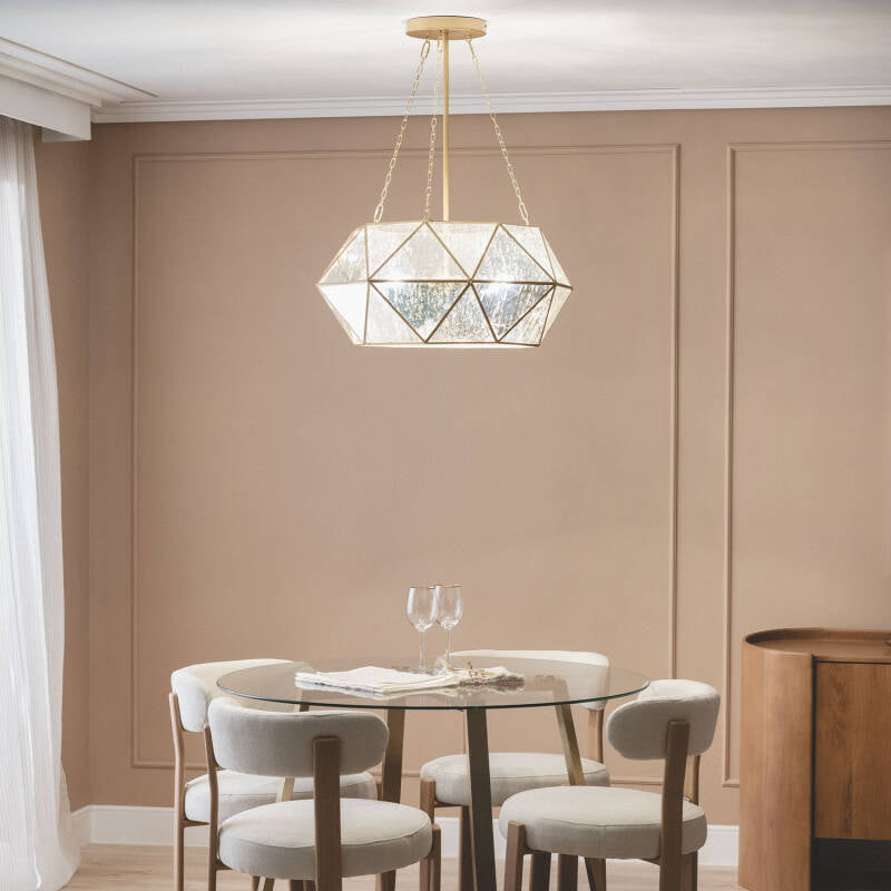 Candeeiro Suspenso Metal e Vidro Octagon