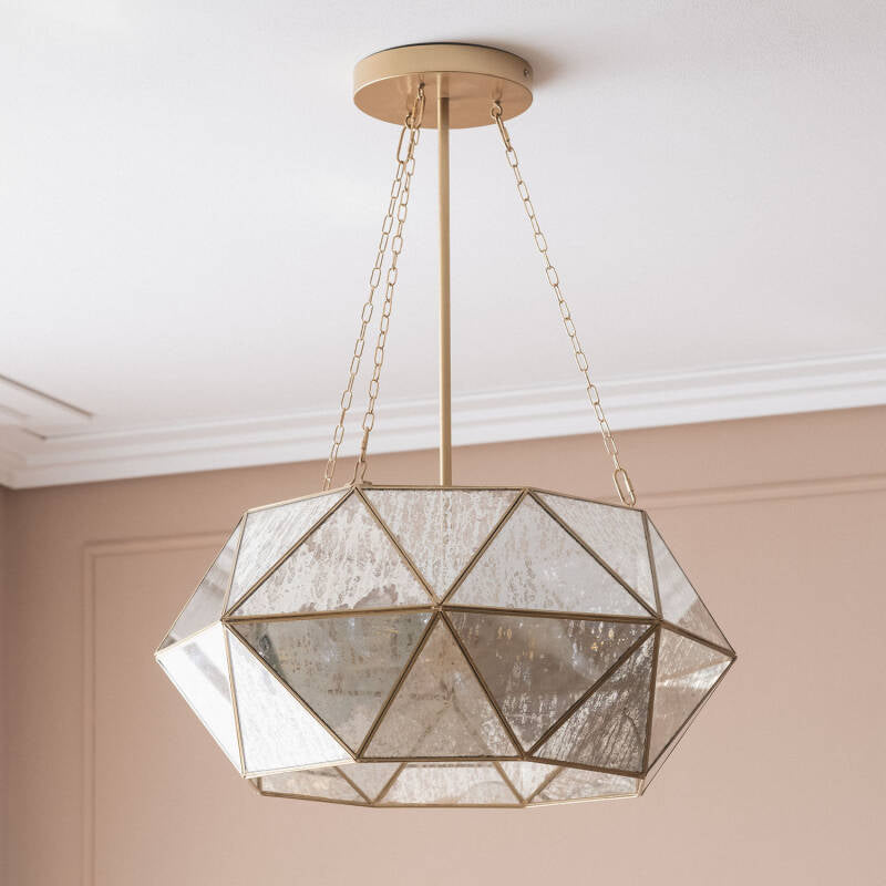 Candeeiro Suspenso Metal e Vidro Octagon
