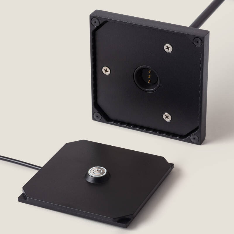 Candeeiro de Mesa LED Portátil para Exterior com Bateria USB Recarregável, em Alumínio e Rattan Medinilla