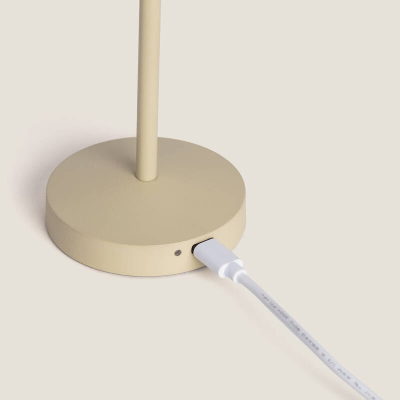 Candeeiro de Mesa LED Portátil para Exterior Metal com Bateria USB Recarregável Lendora