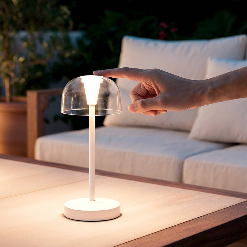 Candeeiro de Mesa LED Portátil para Exterior Metal com Bateria USB Recarregável Lendora