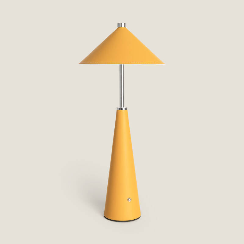 Candeeiro de Mesa LED Portátil em Couro e Metal com Bateria USB Recarregável Tyu Tule